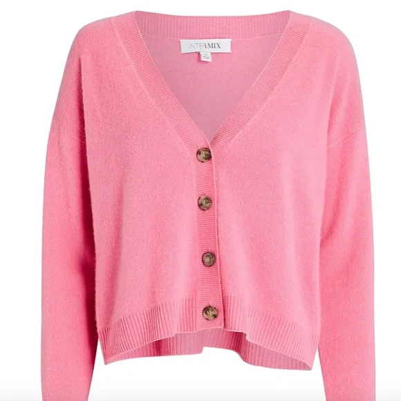 Intermix V-Neck Button Down Cardigan